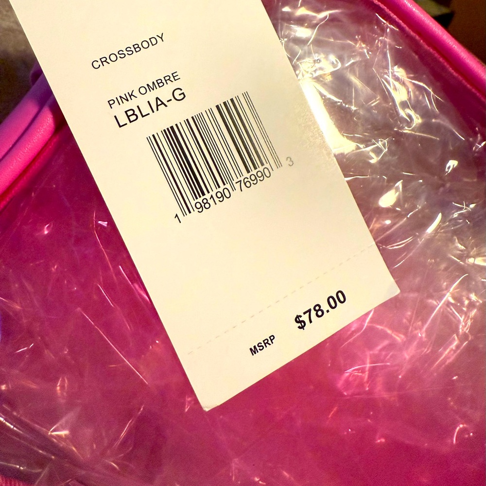 Betsey Johnson Luv Betsey NWT Sweet Hot Pink Ombré Concert Crossbody Bag (P084) - Picture 7 of 7